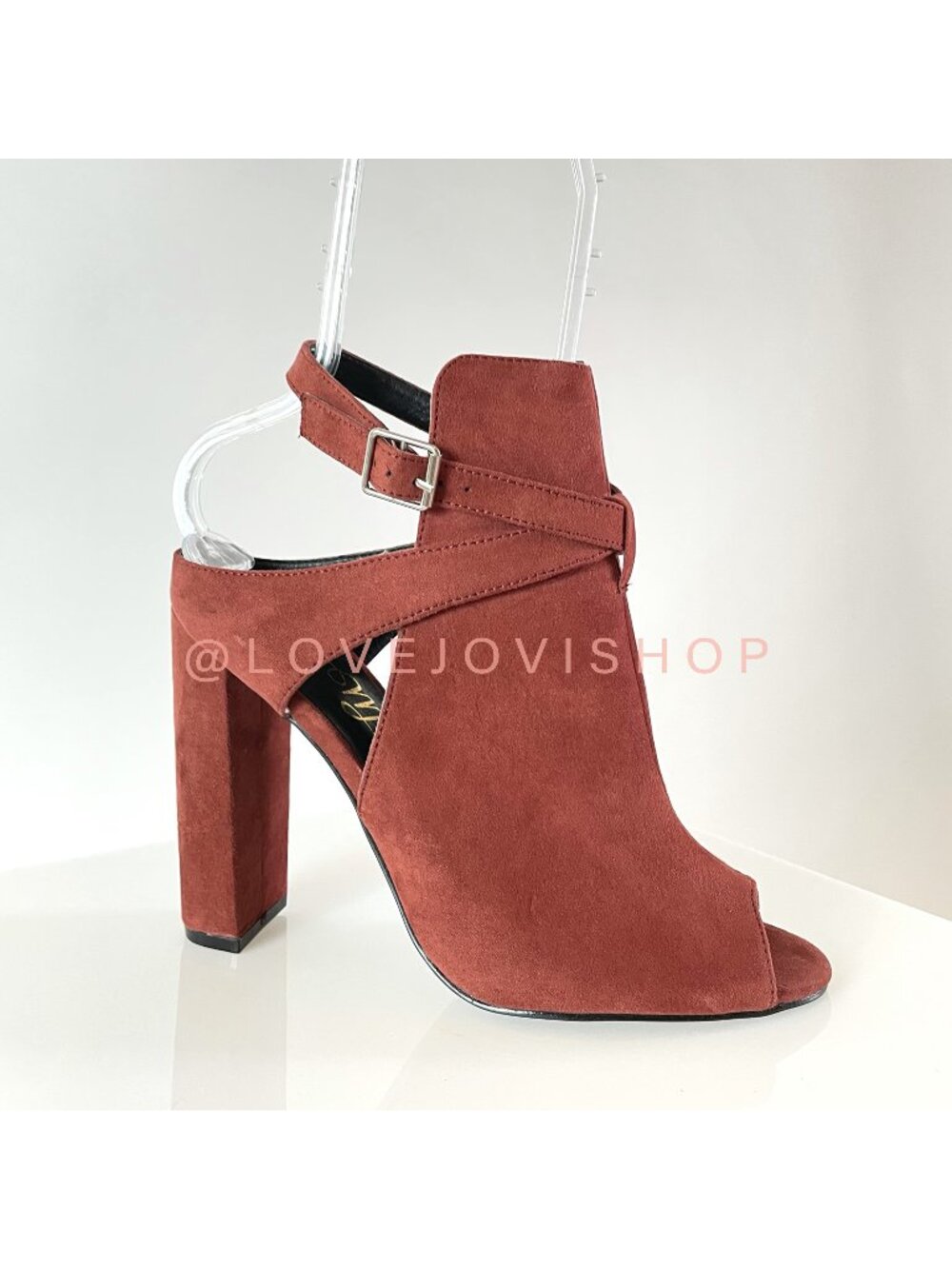 Coastal | So Me Deep Coral Faux Suede Peep Toe Bootie Sandals | Summer Style 7.5